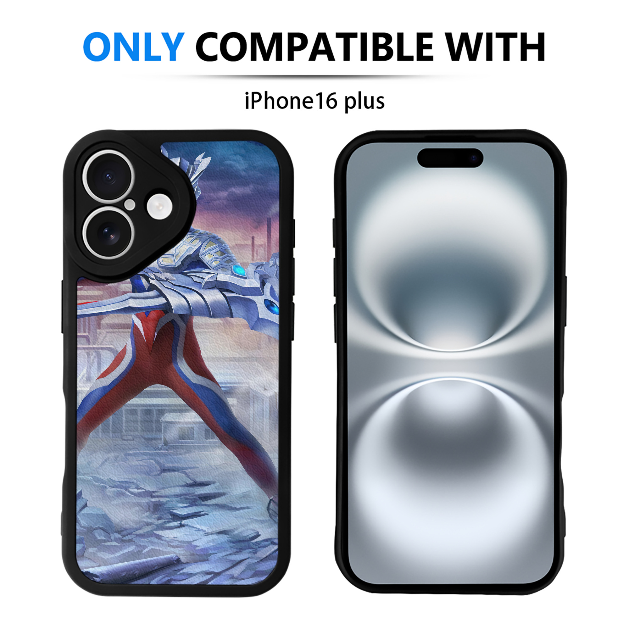 （画像用） ウルトラマン Ultraman 【iPhone 16シリーズ対応】シリコンスマホケース（レザー調） 材質：シリコン